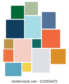 Vector Mood Board & Branding Presentation. Creative Theme Mood Board, Logo Template, Collage Frames with Universal Colour Palette. 