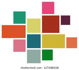Vector Mood Board & Branding Presentation. Creative Theme Mood Board, Logo Template, Collage Frames with Universal Colour Palette. Picture Display & Montage.