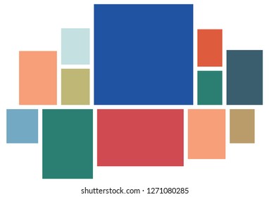 Vector Mood Board & Branding Presentation. Creative Theme Mood Board, Logo Template, Collage Frames with Universal Colour Palette. Picture Display & Montage.