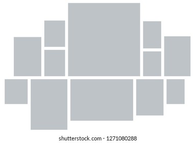 Vector Mood Board & Branding Presentation. Creative Theme Mood Board, Logo Template, Collage Frames with Universal Colour Palette. Picture Display & Montage.