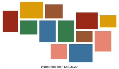 Vector Mood Board & Branding Presentation. Creative Theme Mood Board, Logo Template, Collage Frames with Universal Colour Palette. Picture Display & Montage.