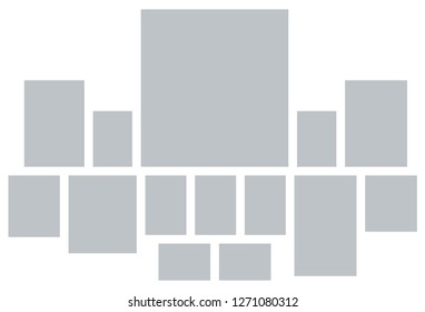 Vector Mood Board & Branding Presentation. Creative Theme Mood Board, Logo Template, Collage Frames with Universal Colour Palette. Picture Display & Montage.