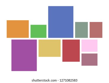 Vector Mood Board & Branding Presentation. Creative Theme Mood Board, Logo Template, Collage Frames with Universal Colour Palette. Picture Display & Montage.