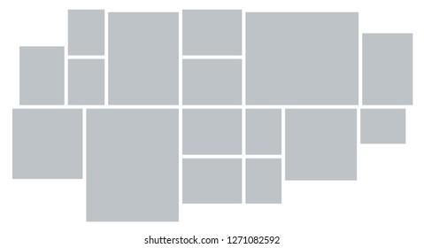 Vector Mood Board & Branding Presentation. Creative Theme Mood Board, Logo Template, Collage Frames with Universal Colour Palette. Picture Display & Montage.