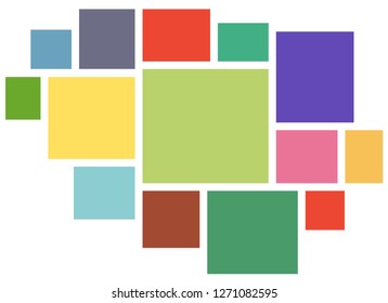Vector Mood Board & Branding Presentation. Creative Theme Mood Board, Logo Template, Collage Frames with Universal Colour Palette. Picture Display & Montage.