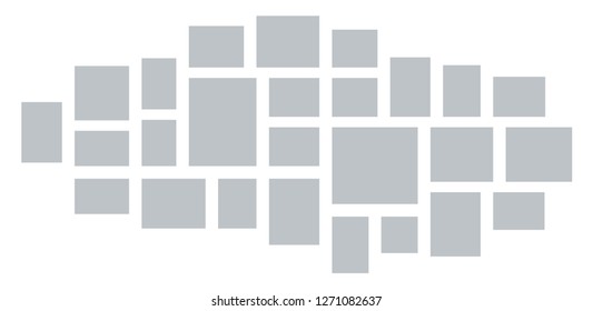 Vector Mood Board & Branding Presentation. Creative Theme Mood Board, Logo Template, Collage Frames with Universal Colour Palette. Picture Display & Montage.
