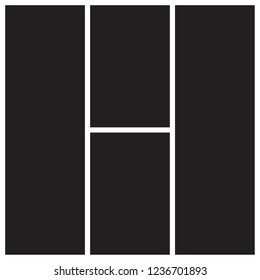 Vector mood board of four frames. Photo collage templates.