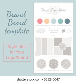 Vector Mood Board Logo Template With Universal Color Palette Isolated On White Background.