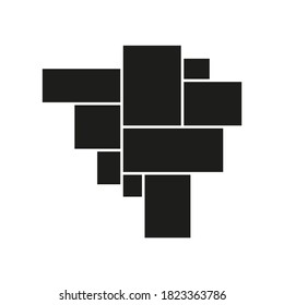 Tabla de estado de ánimo vectorial de nueve cuadros. Plantillas de collage de fotos en negro.