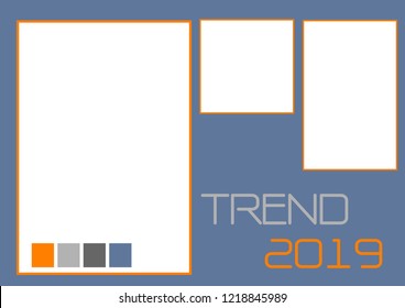 Vector mood board template 2019,color fashion trend 