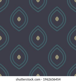 Vector Moody Ogee on Dark Purple seamless pattern background. Perfect for fabric, scrapbooking and wallpaper projects.