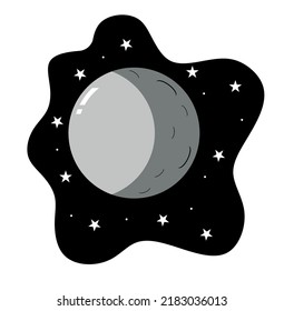 Vector Moon astronaut helm with stars background