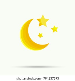 Vector of moon, moon banner logo symbol or icon