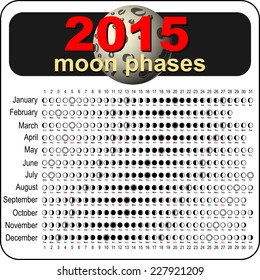 Vector moon calendar planner schedule  2015