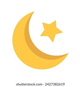Vector Moon Crescent Cartoon Ramadan Illustration Isolated