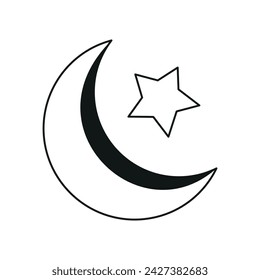 Vektor Mondsichel Cartoon Ramadan Illustration isoliert