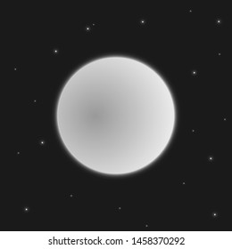vector of the moon with a dark background