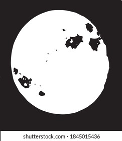 Vector moon for design. Monochrome art picture