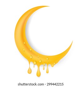 Vector moon with drops