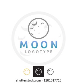 Vector Moon Earth's Satellite Orbit Space Object Brand Logo Business Icon