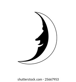 Vector moon face
