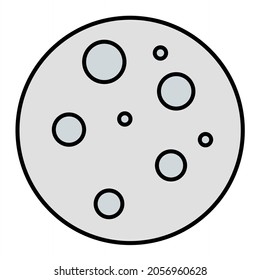 Vector Moon Filled Outline Icon Design
