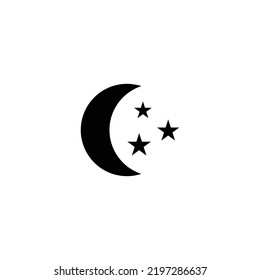 Vector Moon Icon Black Moon Stars Stock Vector (Royalty Free ...