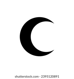 Icono de la luna vectorial. Color negro estilo plano