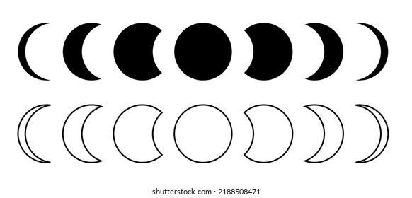  Iconos de la luna del vector noche