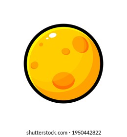 vector moon illustration design. The moon with an outline is suitable for stickers, icons, mascots, logos, clip art, and other graphic purposes