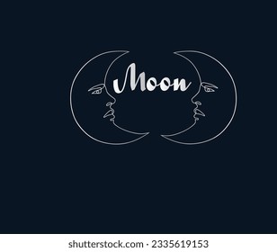 vector moon illustration logo . stock moon logo
