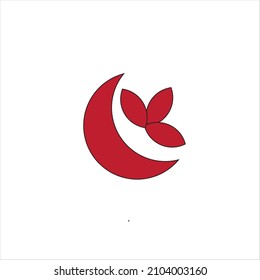 vector moon and leaf , icon  , logo designs