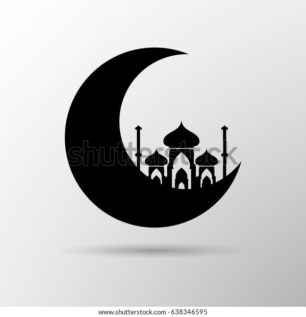 Vector Moon Mosque Icon Islam Symbol Stock Vektorgrafik Lizenzfrei