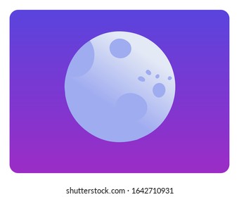 Vector of the moon on a clear day. The moon always shines at night. Looks very beautiful from below and it's so romantic to dance in the moonlight with beloved. It was warm and wistful.