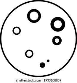Vector Moon Outline Icon Design

