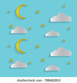 vector of moon papercut design