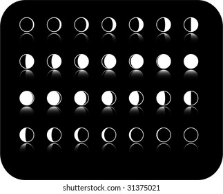 the vector moon phase icon set