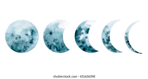 Vector moon phases