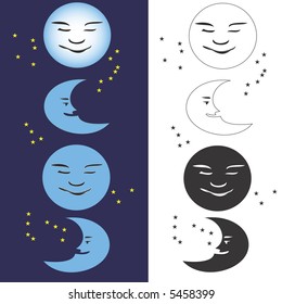 vector moon phases
