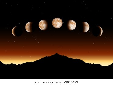 Vector Moon Phases