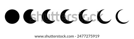 Vector Moon Phases isolated on white. Moon shapes for design.