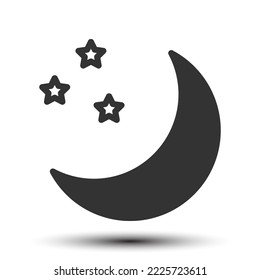 Vector moon solid icon small shadow, weather and date time concept, 64x64 pixel perfect for website UI media, mobile application, poster design