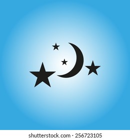 vector moon and stars