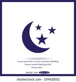 vector moon and stars