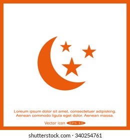 vector moon and stars