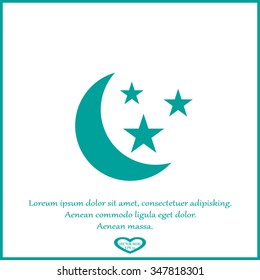 vector moon and stars