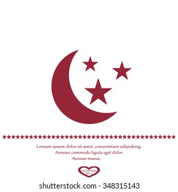 vector moon and stars