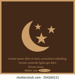 vector moon and stars