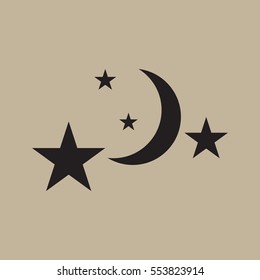 vector moon and stars