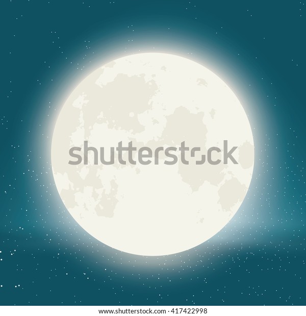 Vector moon with stars in
background.